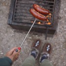 Grillspyd teleskop med trehåndtak og roteringshjul – 16,5 til 86 cm thumbnail