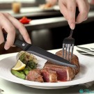 12-dels biffbestikk i matt sort rustfritt stål – 6 kniver og 6 gafler thumbnail