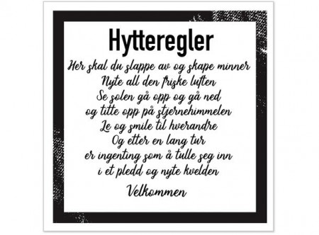 Serviett hytteregler 