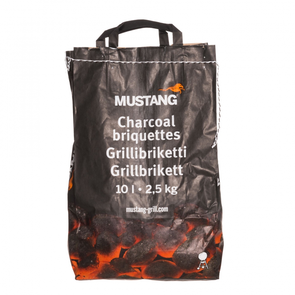 Mustang Grillbriketter er laget av 100 % hardtre og inneholder kun naturlige ingredienser. Høy varme, lang brennetid og null unødvendige tilsetninger gjør disse brikettene til en favoritt blant kvalitetsbevisste grillere.