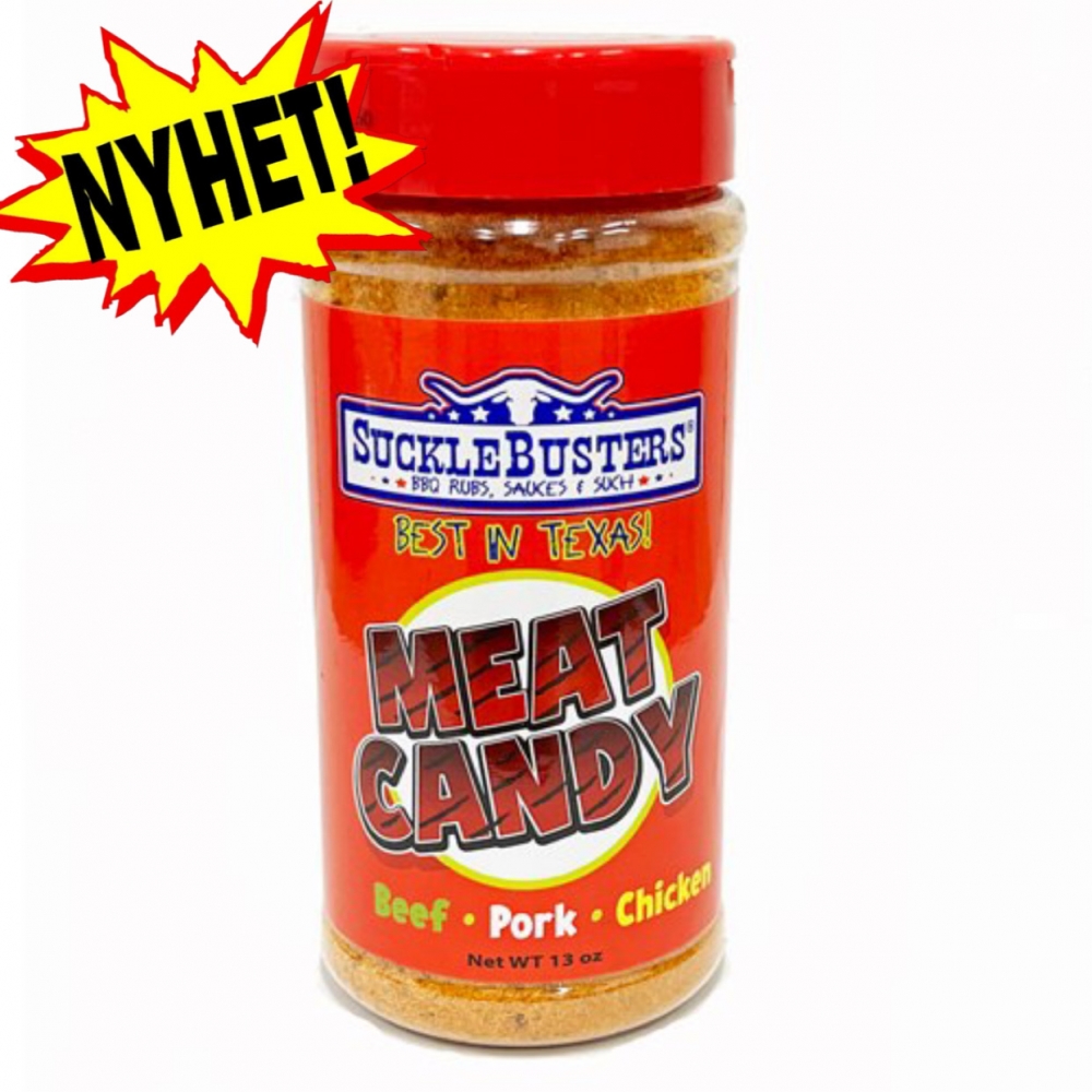 Endelig i Norge – smaken av ekte amerikansk BBQ!
Sucklebusters Meat Candy Rub gir kjøttet en søt og mild smak med perfekt karamellisert skorpe. Uimotståelig til ribs, kylling og pulled pork.