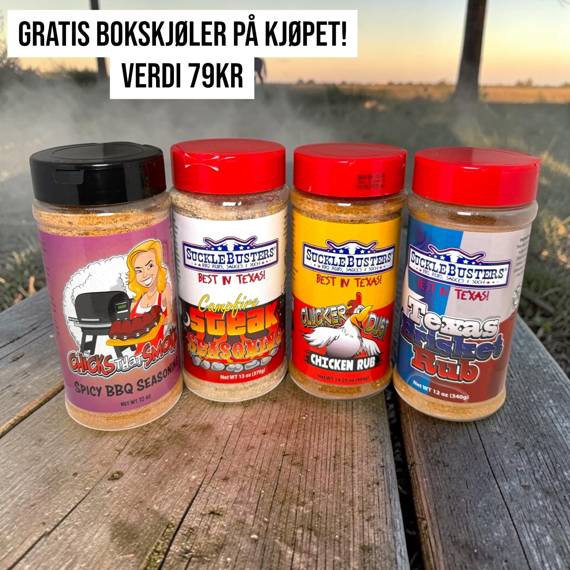 Sucklebusters Texaspakke – 4 essensielle BBQ-krydder