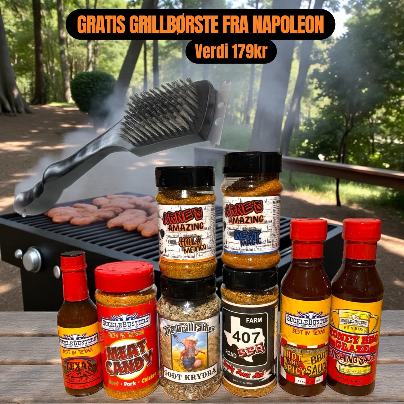 Grillmesterens Utvalgte – Stor Kryddersettpakke med sauser