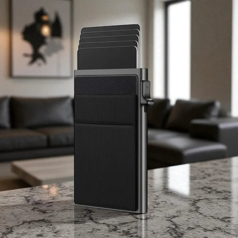 Automatisk Pop-Up RFID Lommebok i Aluminiumslegering