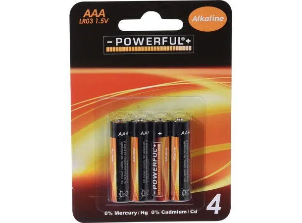 AAA Batterier 1,5V LR03 – Alkalisk 4-pakning for fjernkontroll, klokke og leker