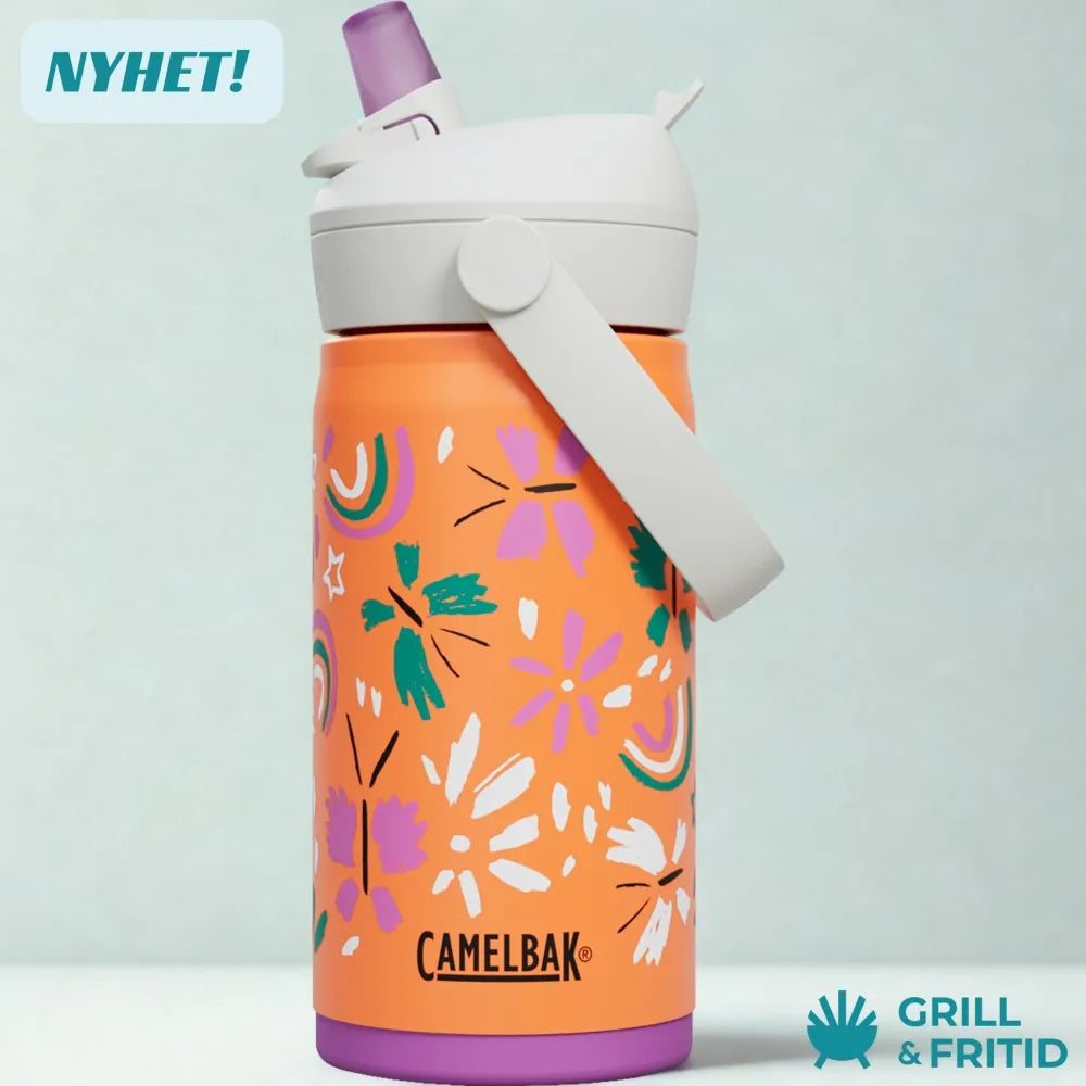 Camelbak Thrive Flip Straw Kids VSS drikkeflaske Butterfly Rainbow 0,35 L (rustfritt stål)