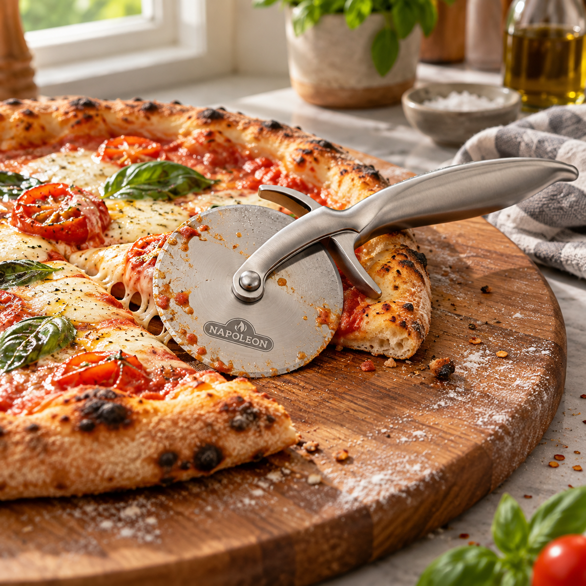 Napoleon Pizzahjul i Rustfritt Stål