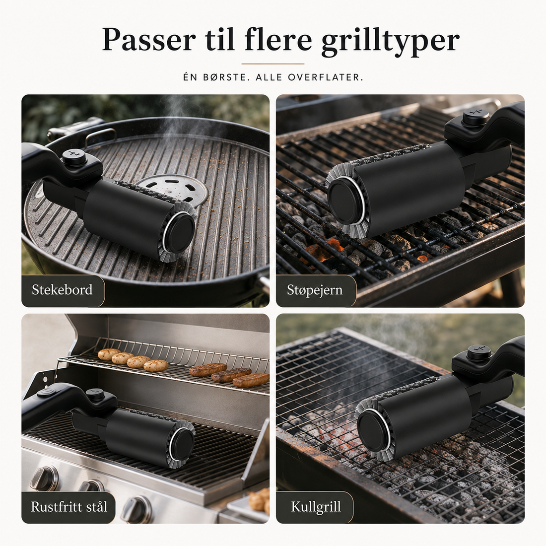 Trådløs Elektrisk Grillbørste 24W – Komplett Rengjøringssett