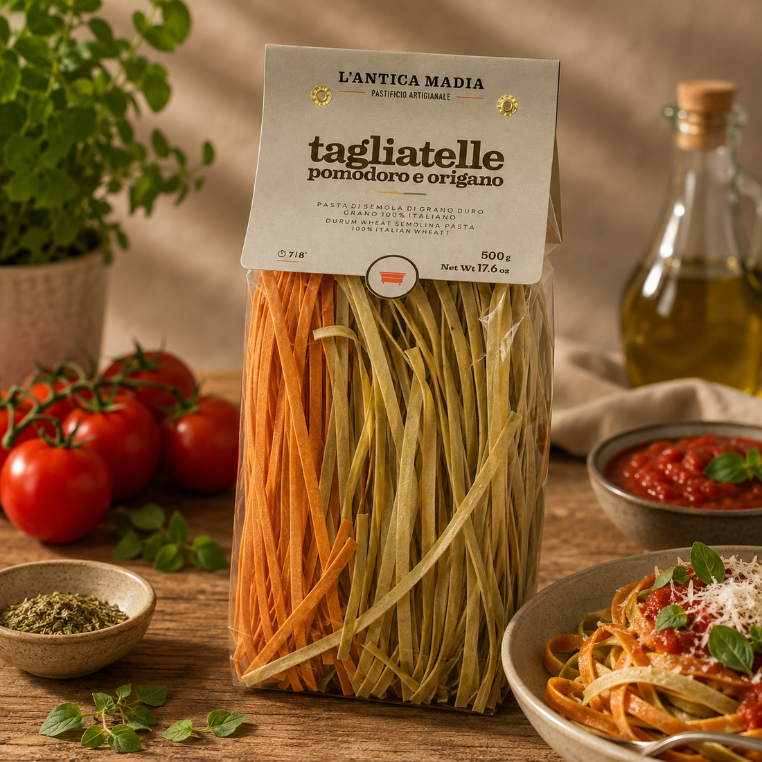 Pasta Tagliatelle med Tomat og Oregano 500g