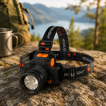 LED Hodelykt 1200 Lumen – Håndsensor, Powerbank & IP65