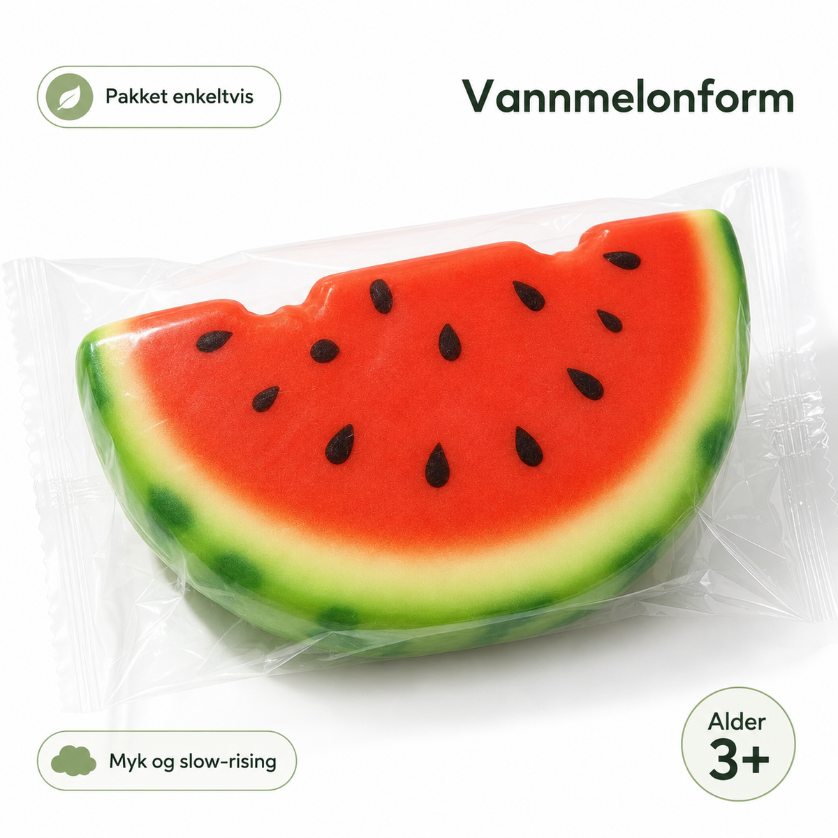 Vannmelon Squishy – Slow Rising Klemmeleke