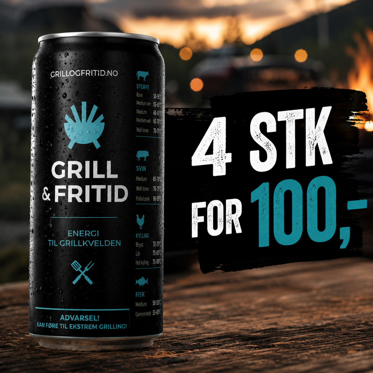 Grill & Fritid Energidrikk – Sukkerfri 250ml
