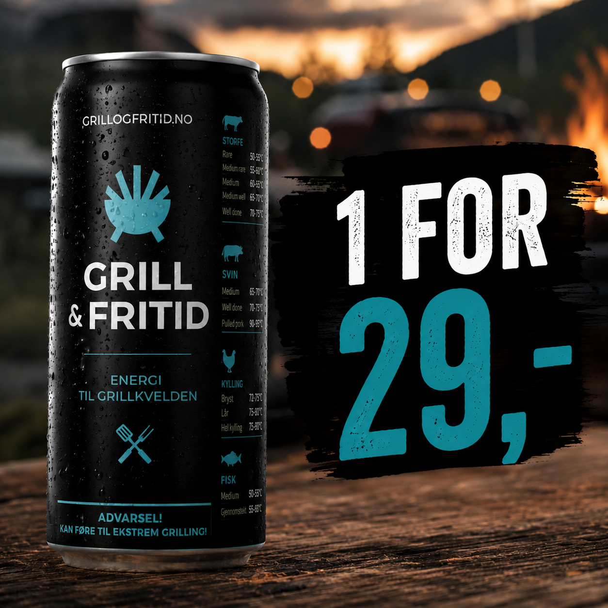 Grill & Fritid Energidrikk – Sukkerfri 250ml