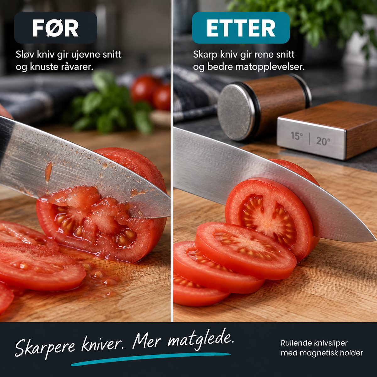 Rullende knivsliper
