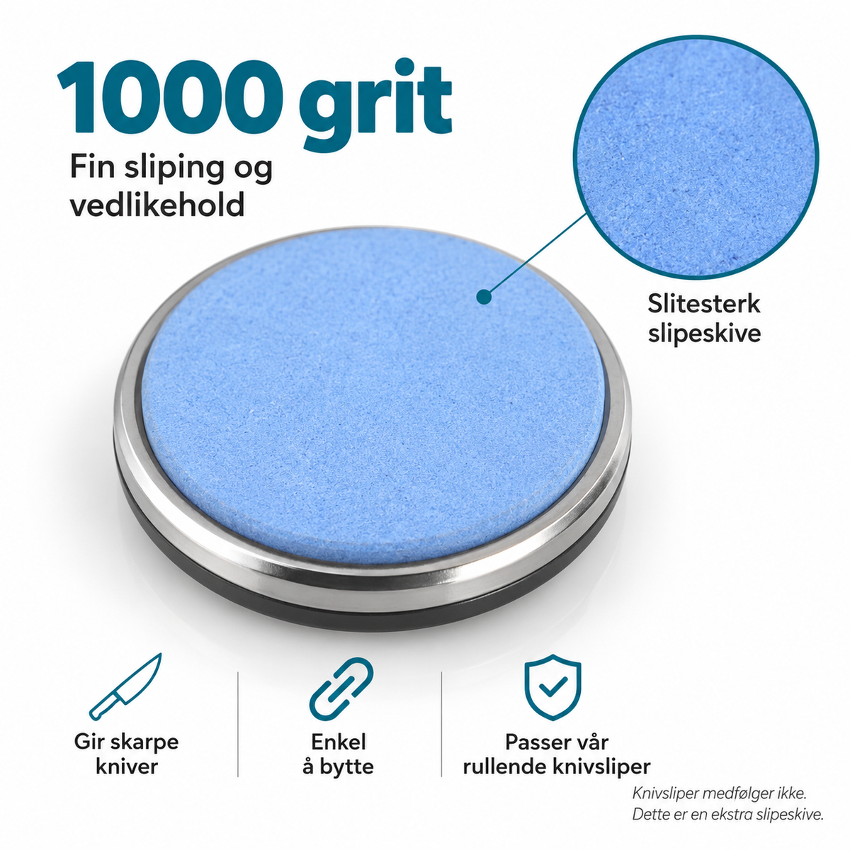 Slipeskive til rullende knivsliper