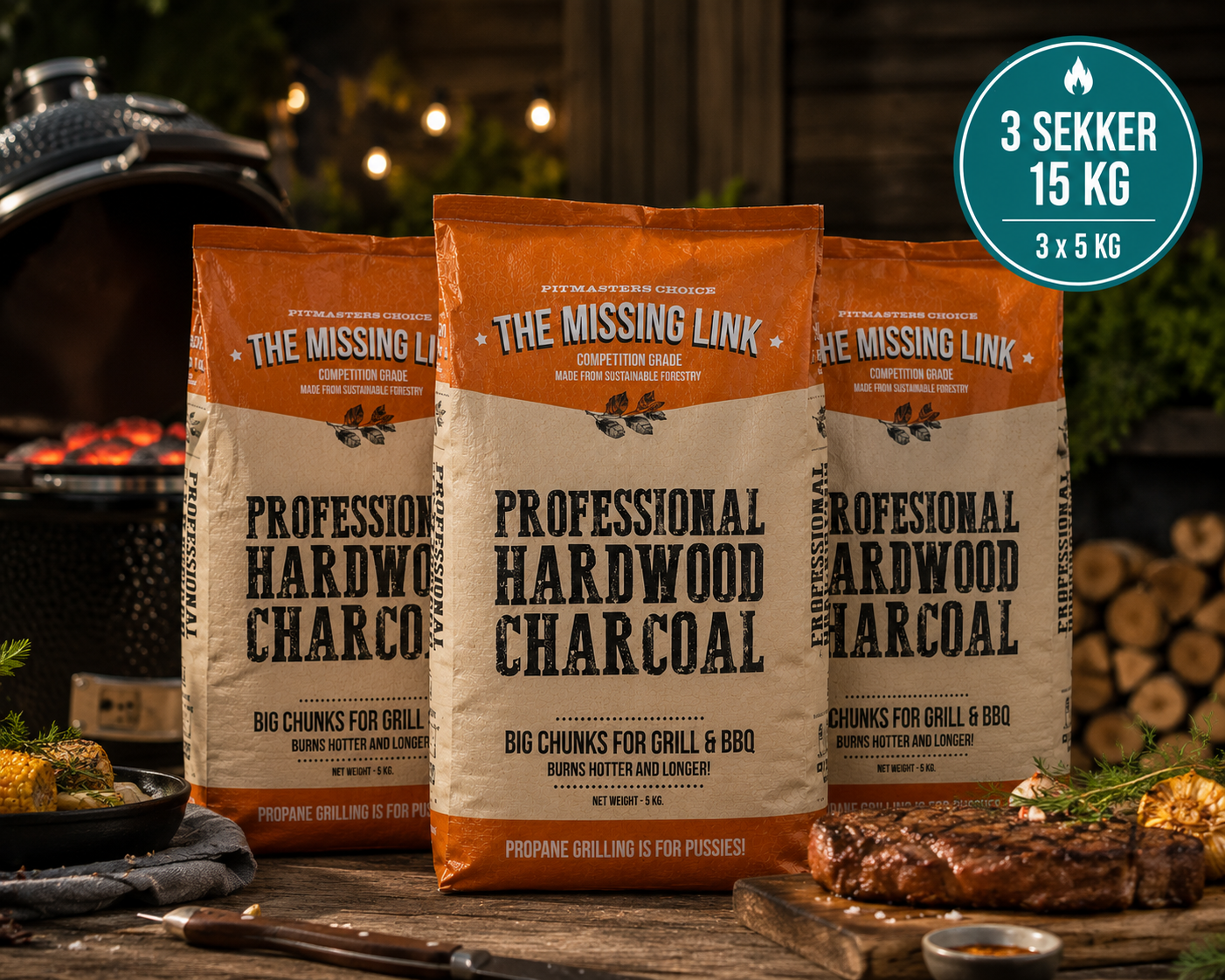 The Missing Link QBE Grillkull 15 kg Storpakke