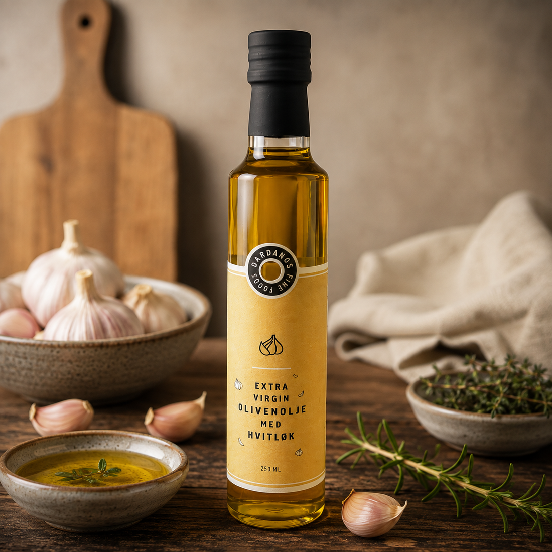 Dardanos Fine Foods EVOO Hvitløk 0,25 ltr