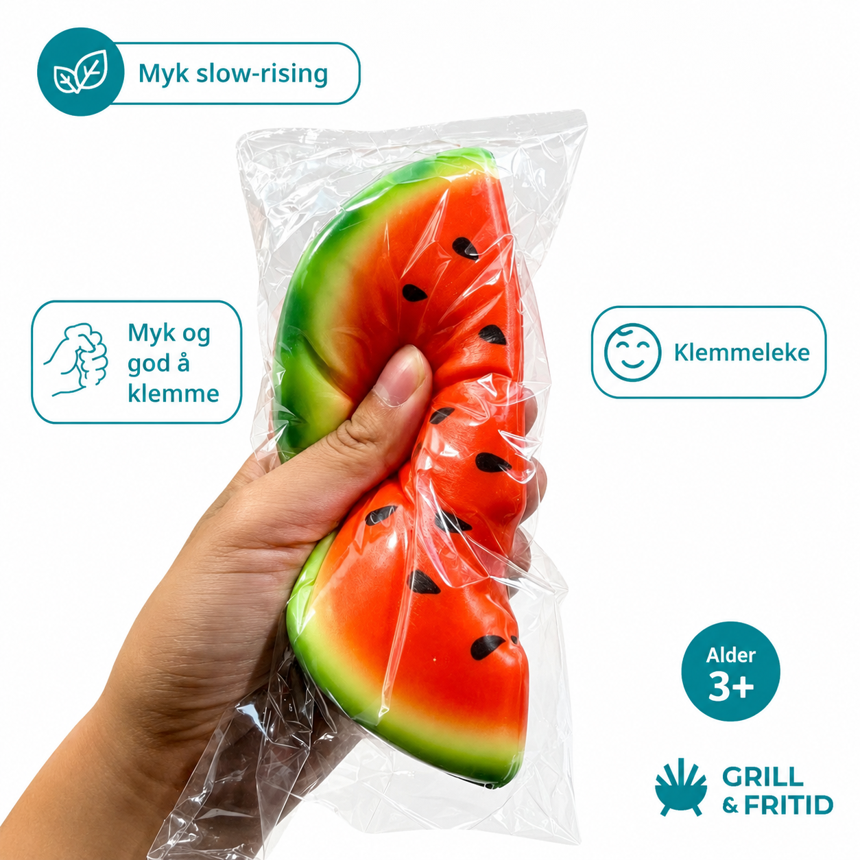 Vannmelon Squishy – Slow Rising Klemmeleke