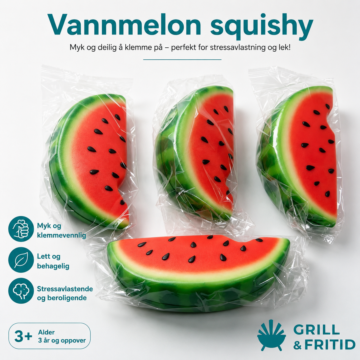 Vannmelon Squishy – Slow Rising Klemmeleke