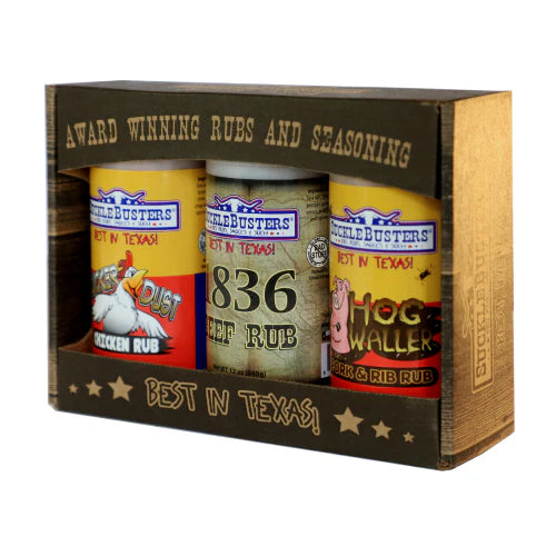 Sucklebusters BBQ Rubs Gavesett – 3 klassiske Texas-smaker