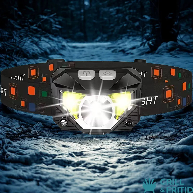 LED-hodelykt – Oppladbar hodelykt med rødt markeringslys | 800 lumen