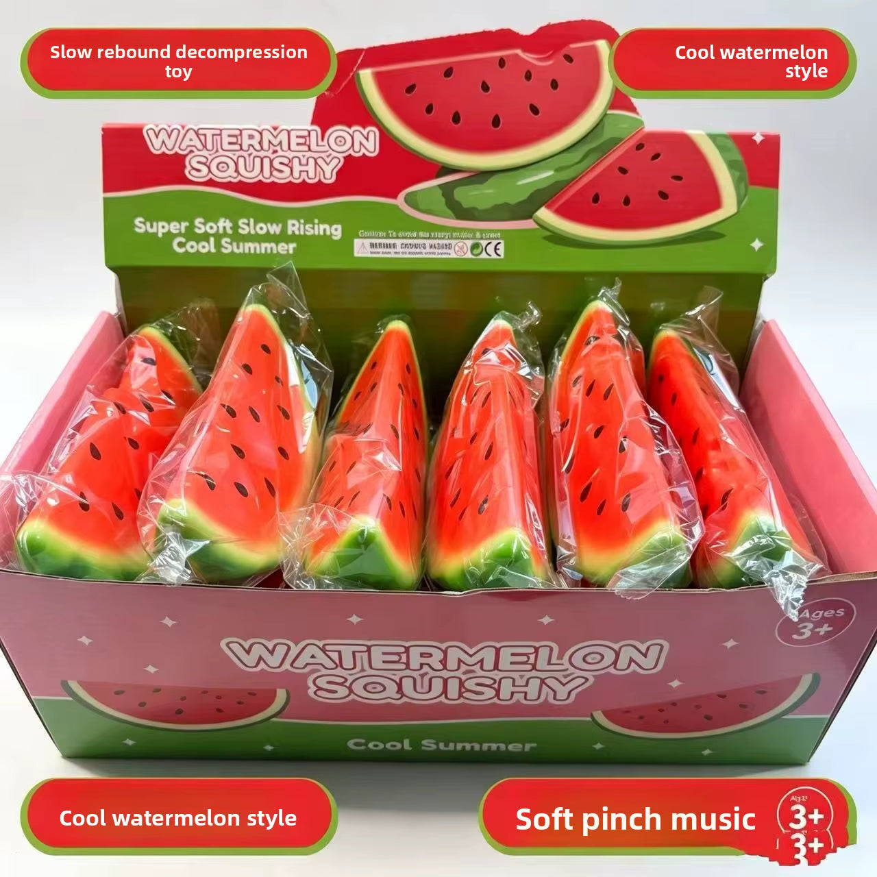 Vannmelon Squishy – Slow Rising Klemmeleke