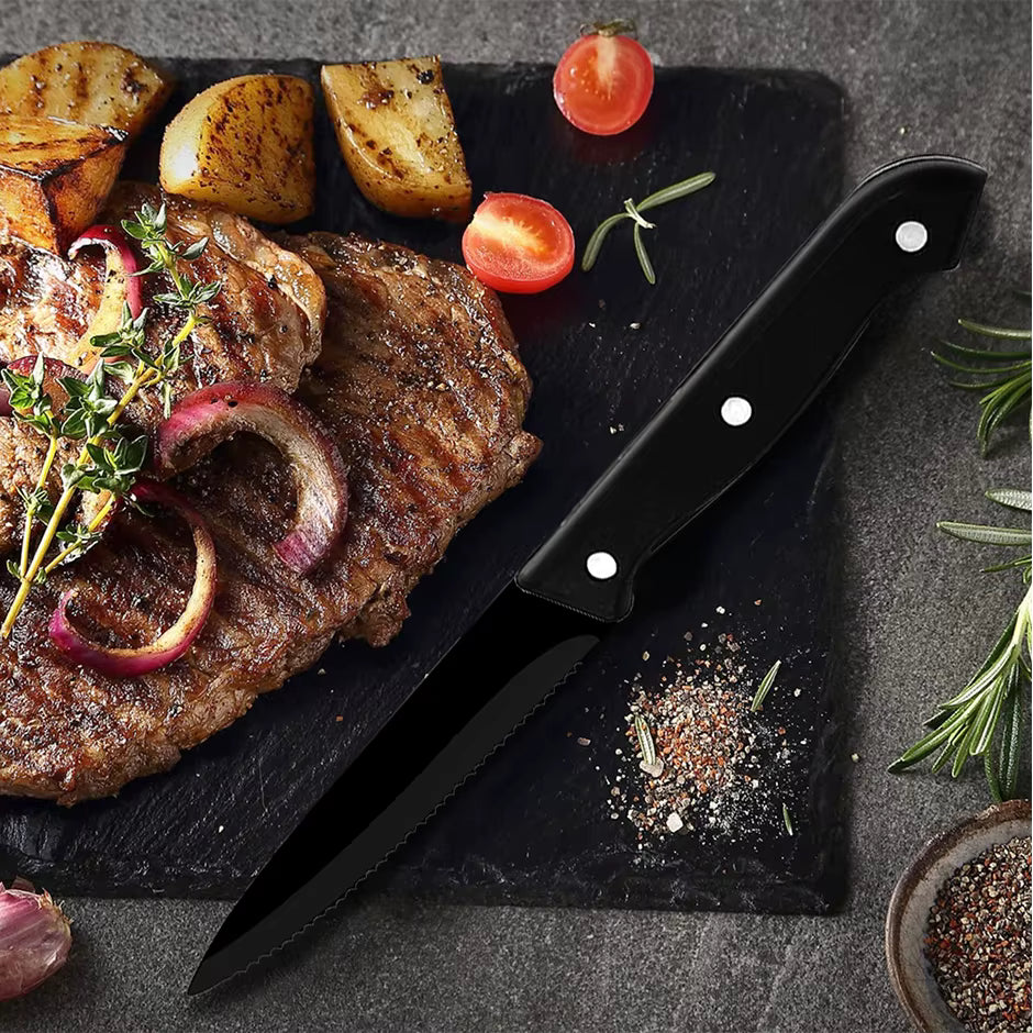 Premium biffkniver – 6 sorte kniver i rustfritt stål