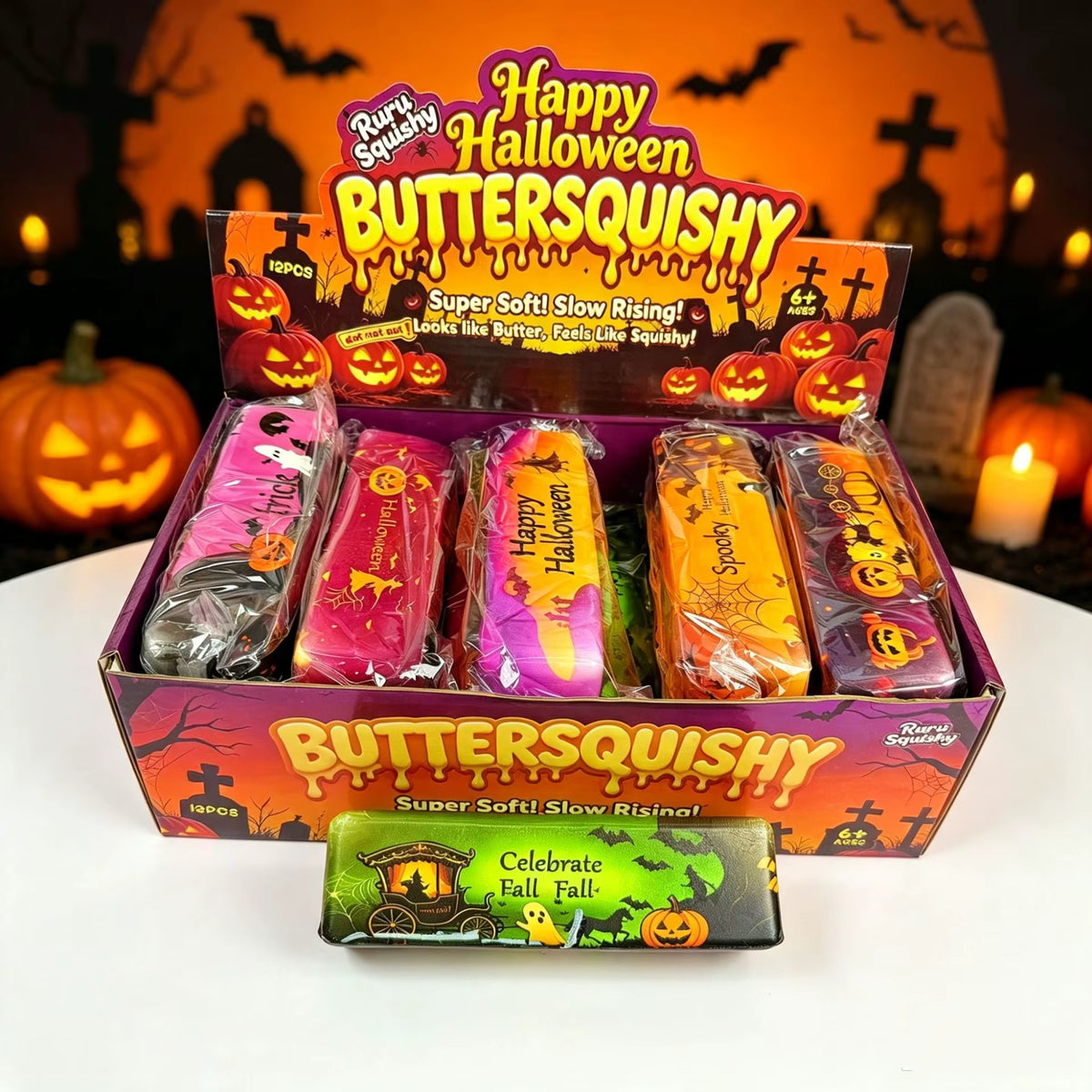 Halloween Butter Stick Squishy 14 cm – Slow Rising Klemmeleke