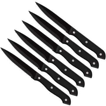 Premium biffkniver – 6 sorte kniver i rustfritt stål