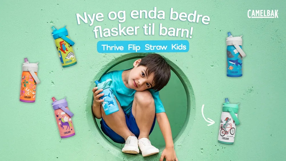 Camelbak Thrive Flip Straw Kids VSS drikkeflaske Biking Dogs 0,35 L (rustfritt stål)