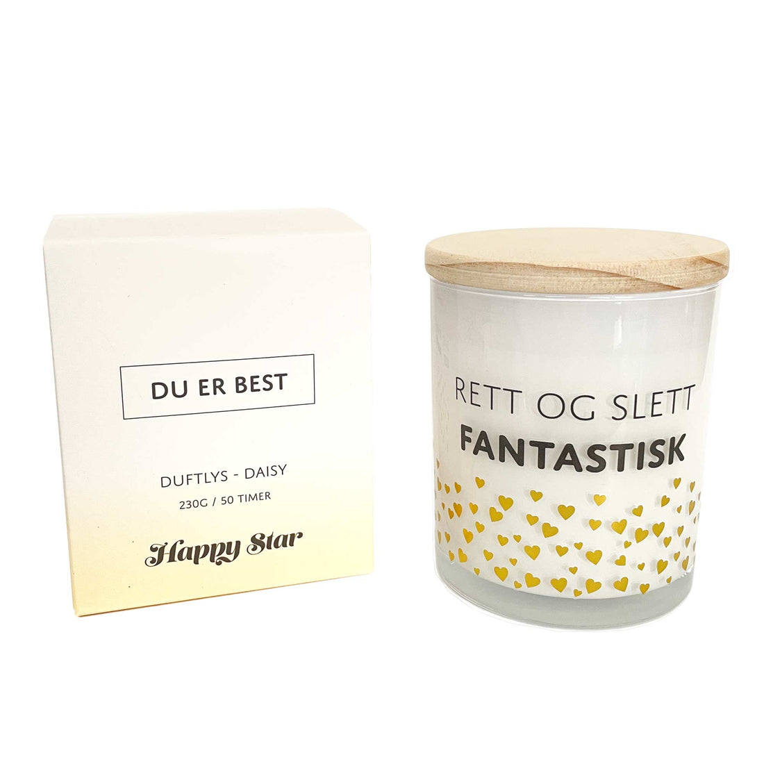 Duftlys "Du er best" – Daisy (250g, 50t)