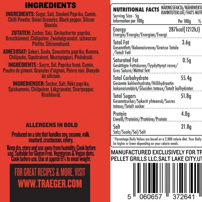 Traeger Beef Rub 200g MOLASSES & CHILI PEPPER