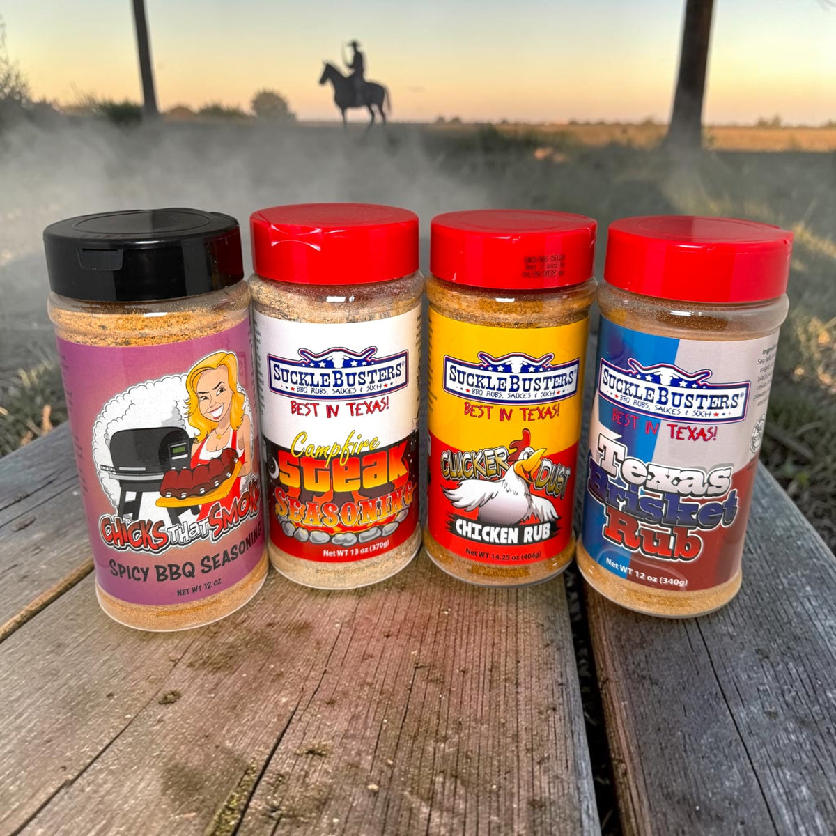 Sucklebusters Texaspakke – 4 essensielle BBQ-krydder