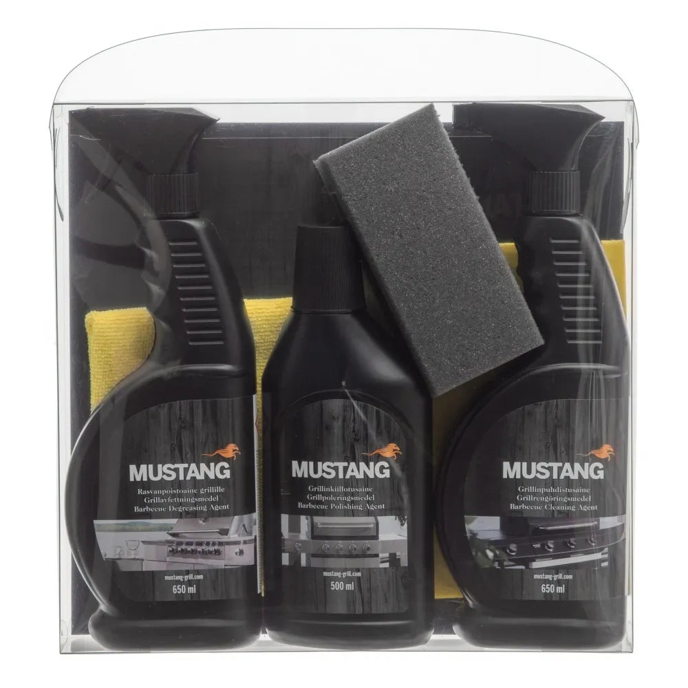 Mustang Grillrensesett – komplett 6-delt sett for effektiv rengjøring og blank finish