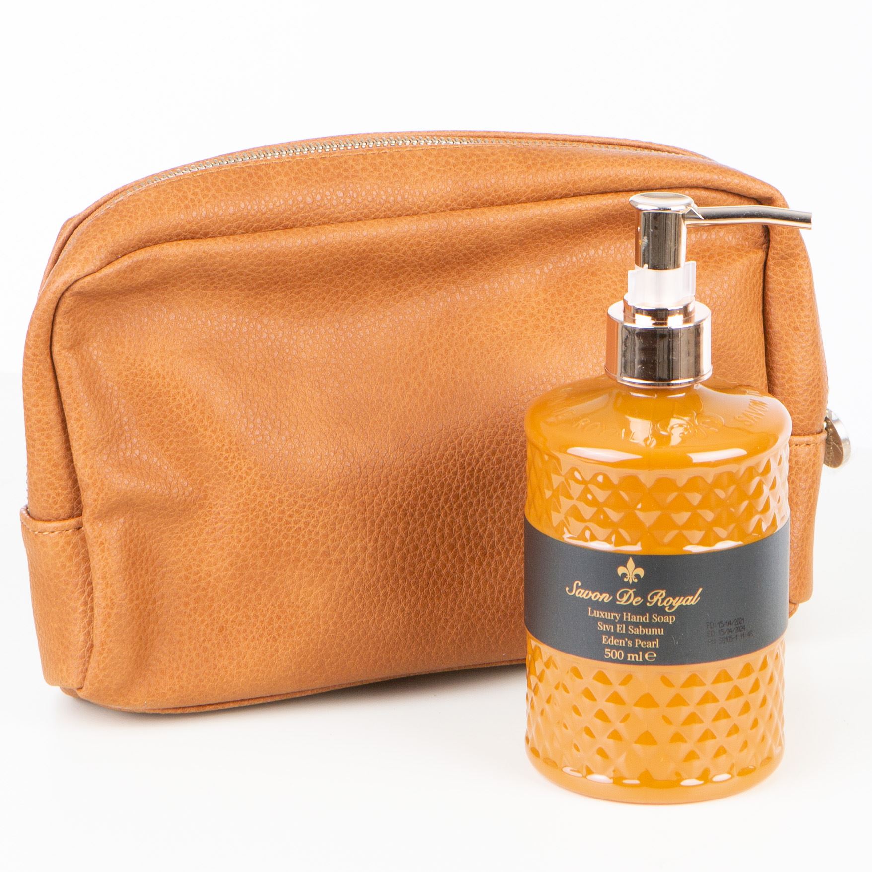 Savon De Royal Gavesett – Brun Toalettveske med Premium Håndsåpe