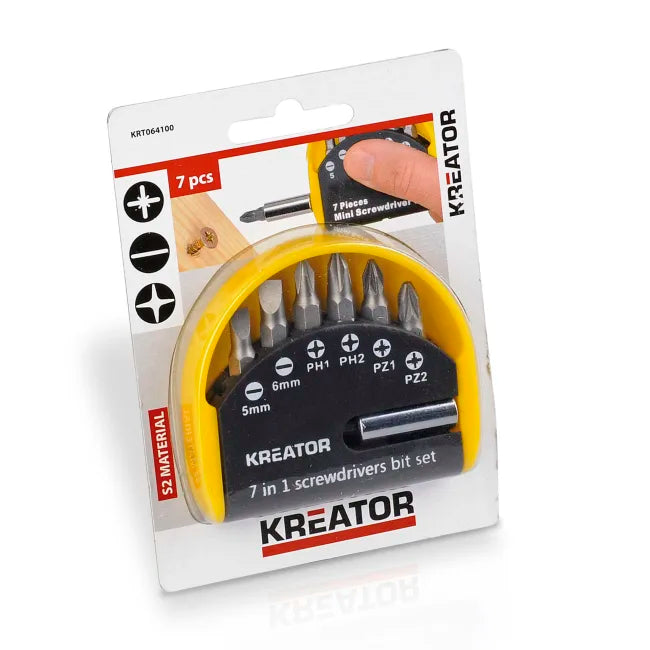 Kreator skruebitssett – PZ / PH / SL (7 deler)