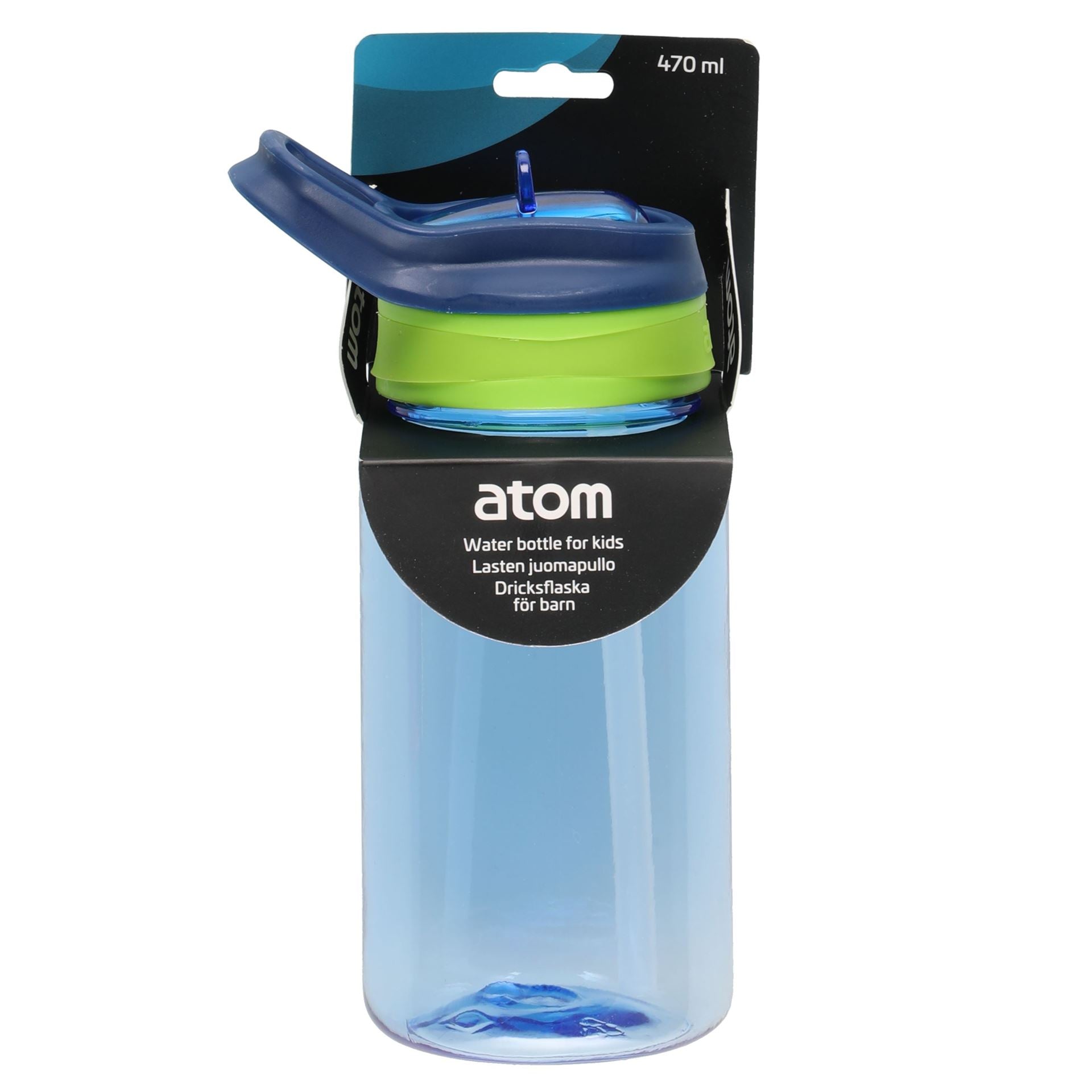 Atom drikkeflaske for barn – blå – 470 ml