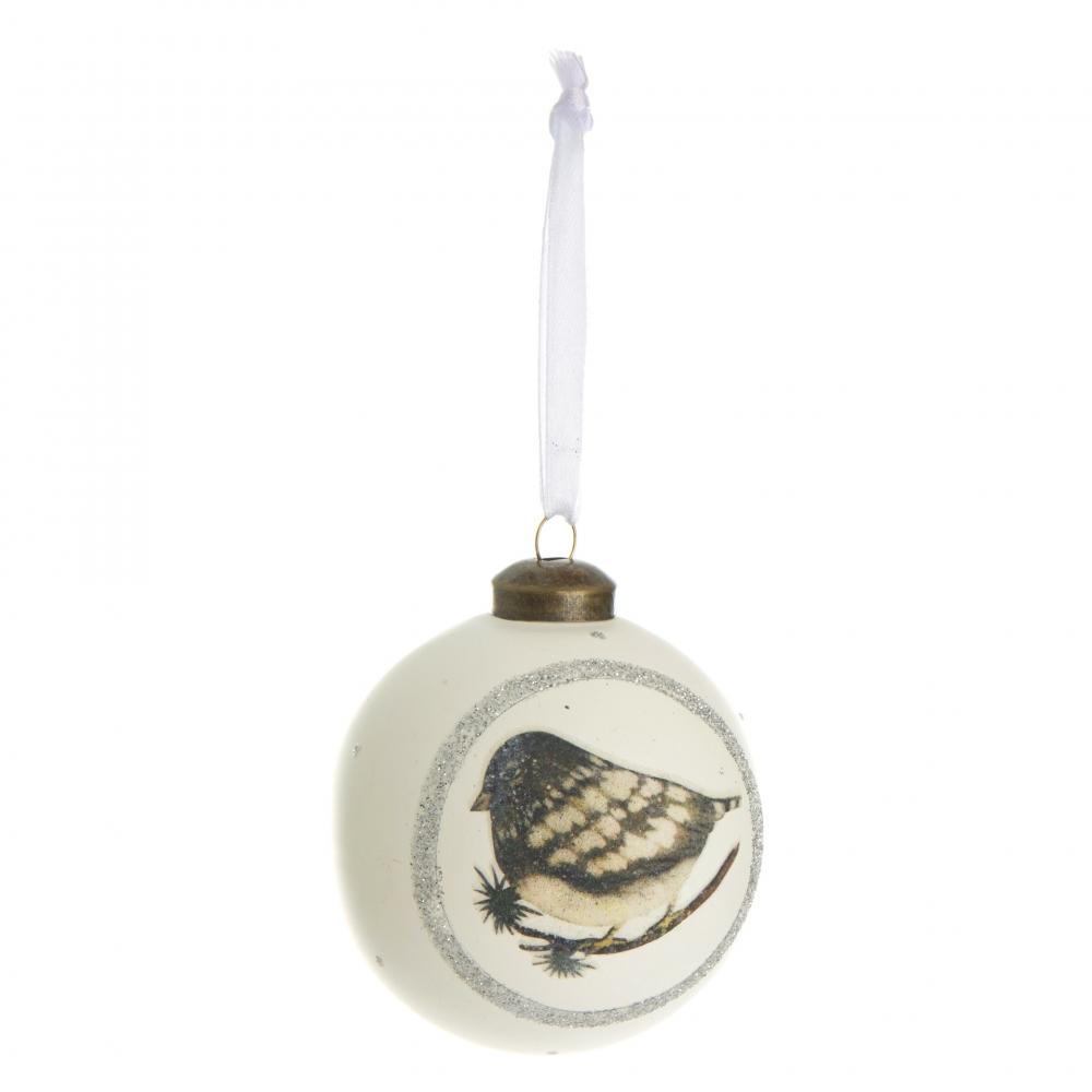 Julekule med fugledekor – vakker og stemningsfull julepynt