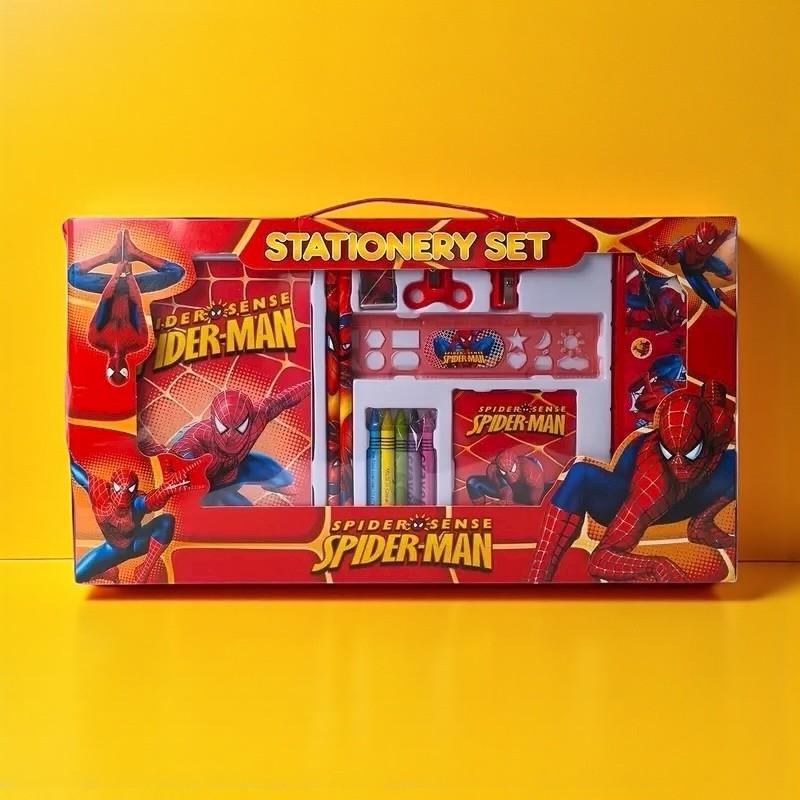 Spider-Man Aktivitetssett for barn – 14 deler med tegnesaker, penner og notatbok