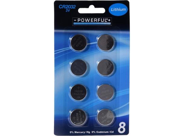 CR2032 Knappcellebatteri 3V – Litiumbatteri for klokker, bilnøkler og fjernkontroller