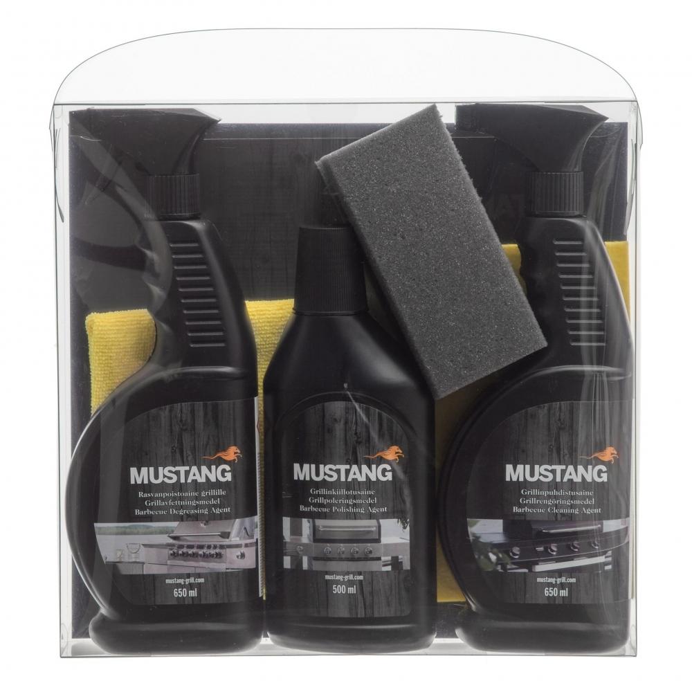 Mustang Grillrensesett – komplett 6-delt sett for effektiv rengjøring og blank finish