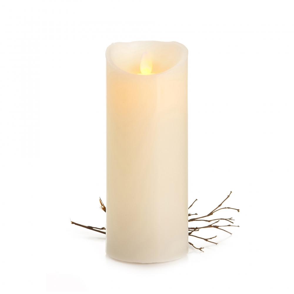 LED Kubbelys 19 cm – naturtro flamme i ekte voks