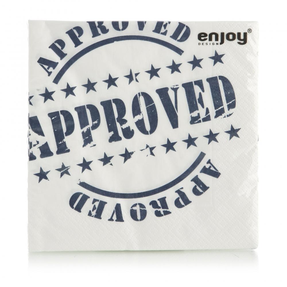 Serviett Approved blå 33x33 cm