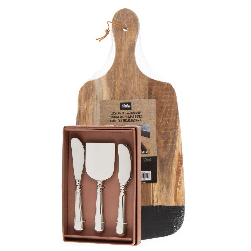 Gavesett med ostefat og ostekniver – smakfull gavepakke